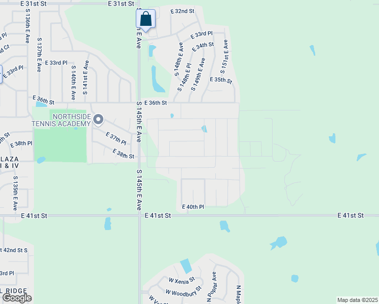 map of restaurants, bars, coffee shops, grocery stores, and more near 14852 East 37th Place in Tulsa