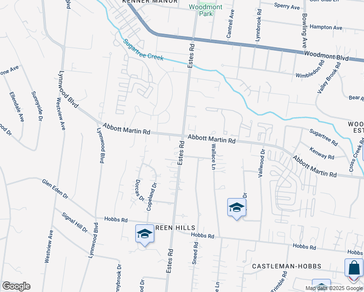 map of restaurants, bars, coffee shops, grocery stores, and more near 3901 Estes Road in Nashville