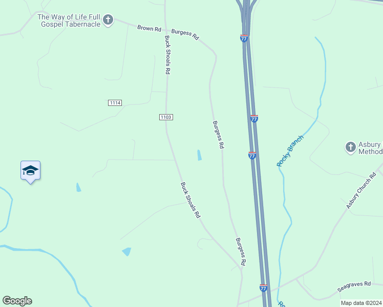 map of restaurants, bars, coffee shops, grocery stores, and more near Saw Mill Road in Iredell County