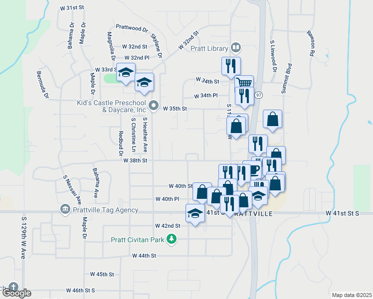 map of restaurants, bars, coffee shops, grocery stores, and more near 113 Seward Avenue in Sand Springs