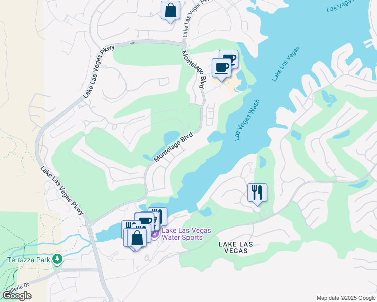 map of restaurants, bars, coffee shops, grocery stores, and more near 72 Bella Lago Avenue in Henderson