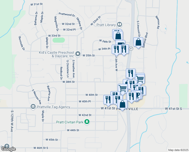 map of restaurants, bars, coffee shops, grocery stores, and more near 113 Seward Avenue in Sand Springs