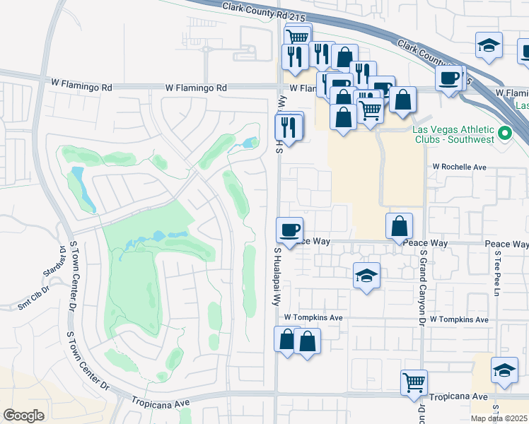 map of restaurants, bars, coffee shops, grocery stores, and more near 10231 Andante Court in Las Vegas