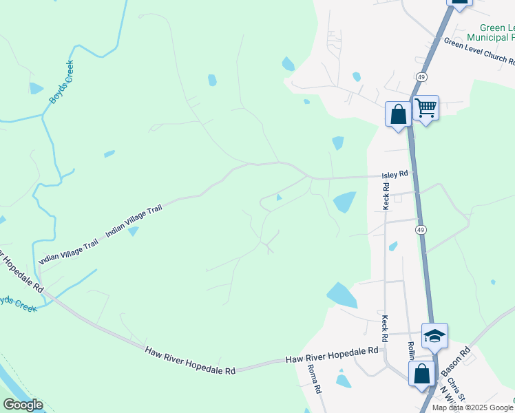 map of restaurants, bars, coffee shops, grocery stores, and more near 22 Wanda Lane in Haw River