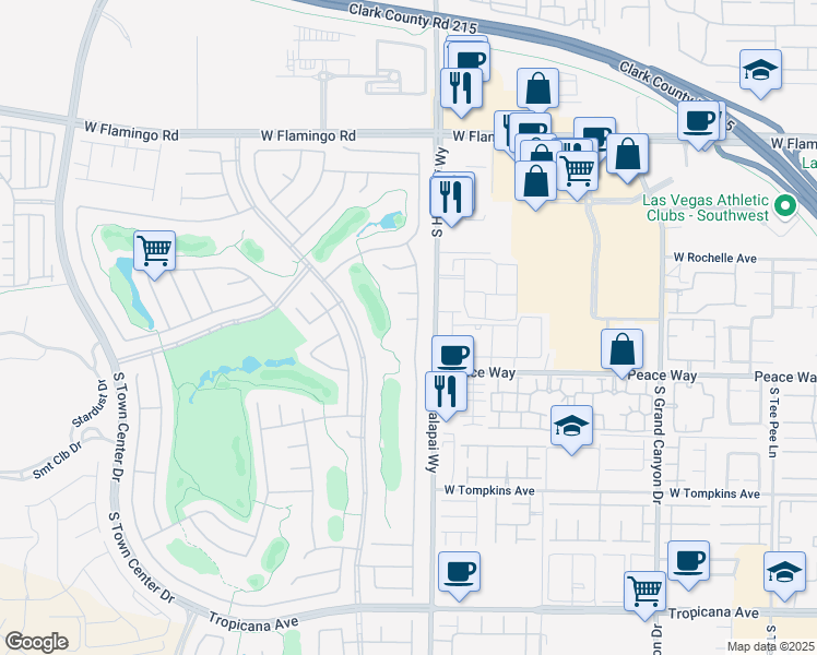 map of restaurants, bars, coffee shops, grocery stores, and more near 10237 Andante Court in Las Vegas