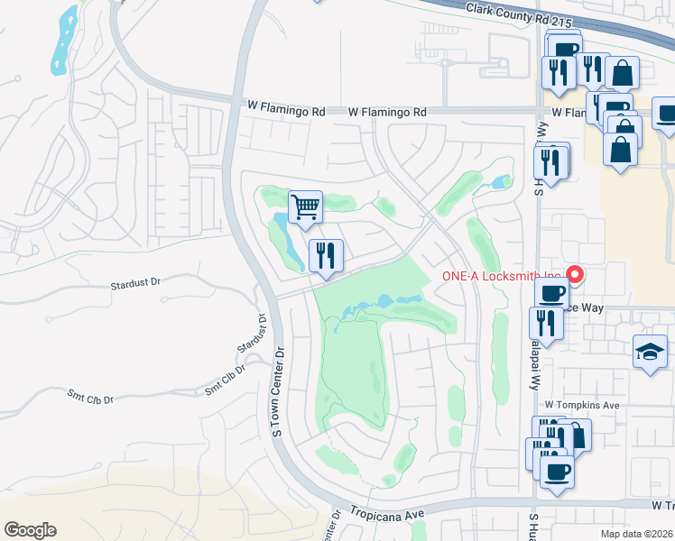 map of restaurants, bars, coffee shops, grocery stores, and more near 10575 Riva De Fiore Avenue in Las Vegas