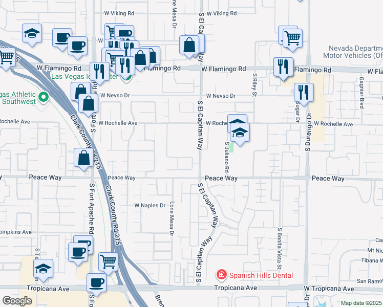 map of restaurants, bars, coffee shops, grocery stores, and more near 9024 Alpine Peaks Avenue in Las Vegas