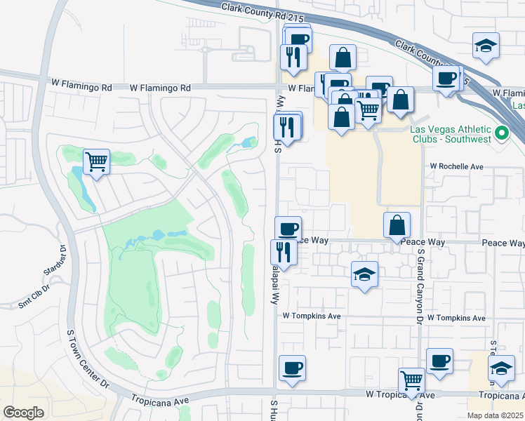 map of restaurants, bars, coffee shops, grocery stores, and more near 10231 Andante Court in Las Vegas