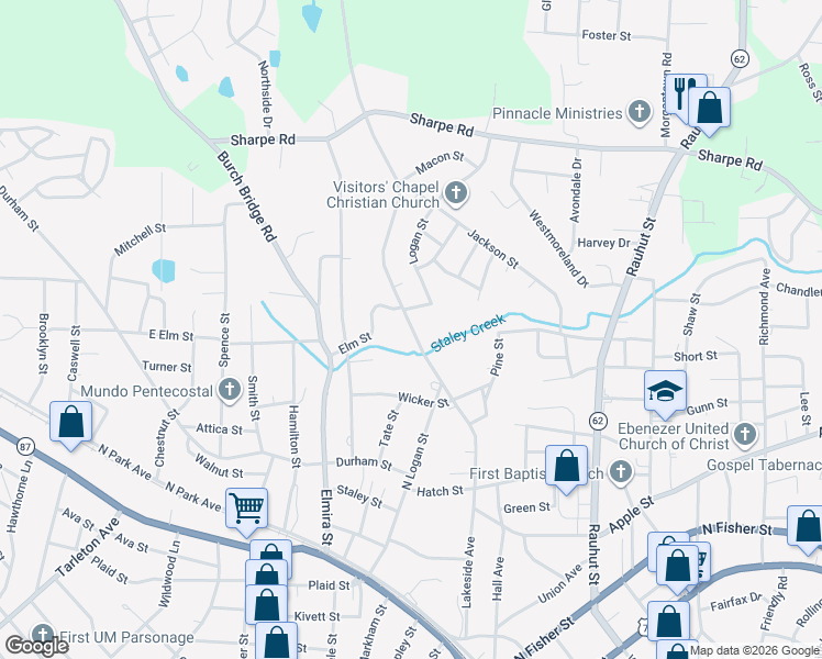 map of restaurants, bars, coffee shops, grocery stores, and more near 641 Hancock Street in Burlington