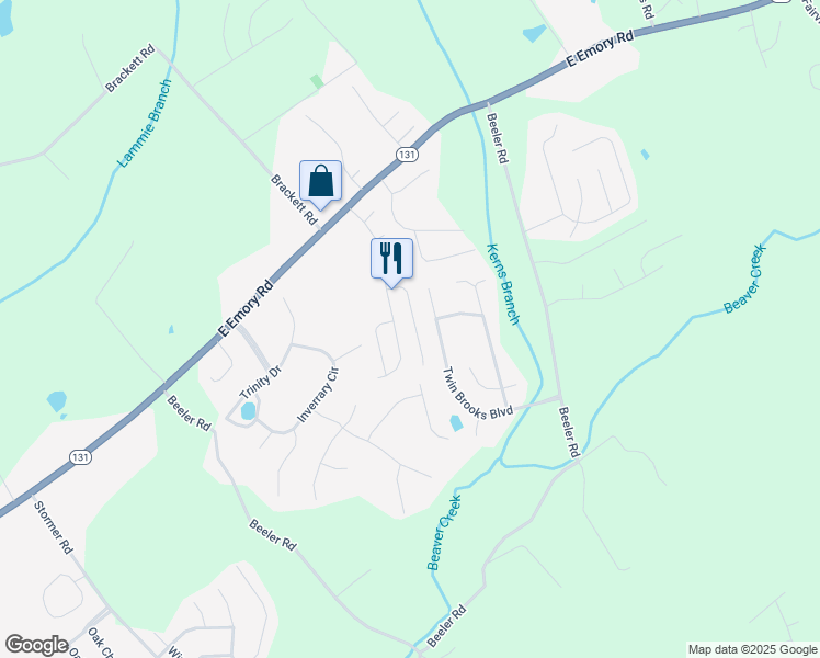 map of restaurants, bars, coffee shops, grocery stores, and more near 7735 Bellchase Lane in Knoxville