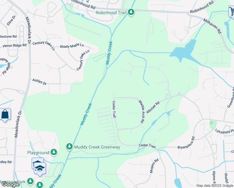 map of restaurants, bars, coffee shops, grocery stores, and more near 5061 Marble Arch Road in Winston-Salem