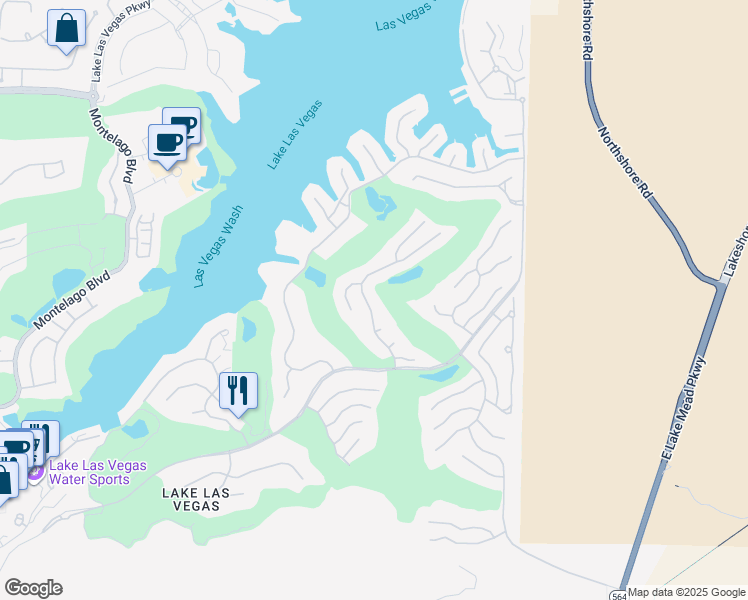 map of restaurants, bars, coffee shops, grocery stores, and more near 20 Grand Miramar Drive in Henderson