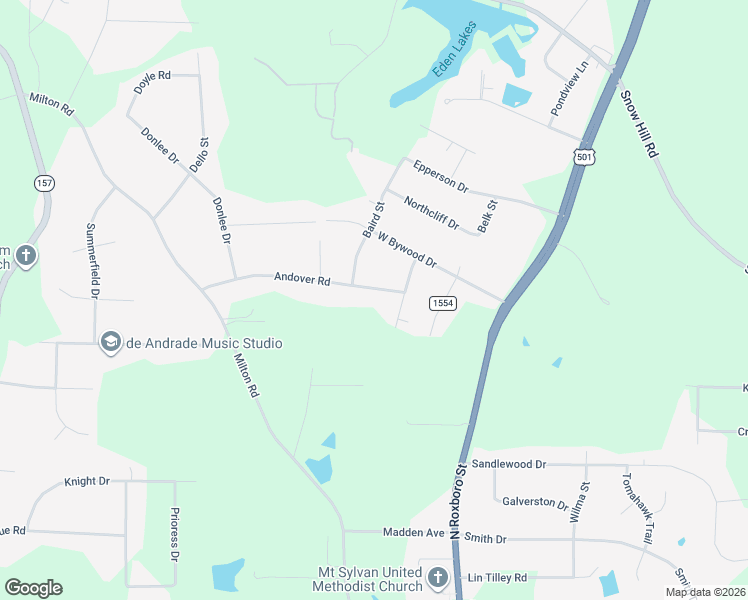 map of restaurants, bars, coffee shops, grocery stores, and more near 313 Andover Road in Durham