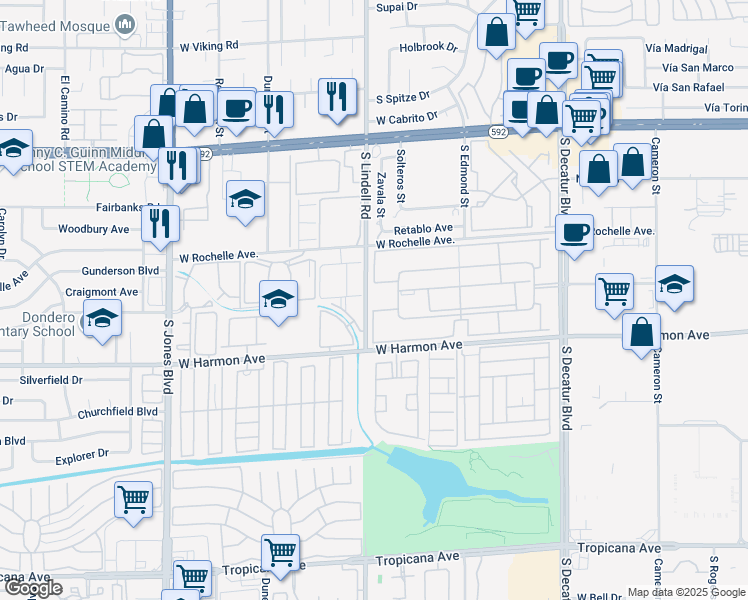 map of restaurants, bars, coffee shops, grocery stores, and more near 4401 Alexis Drive in Las Vegas