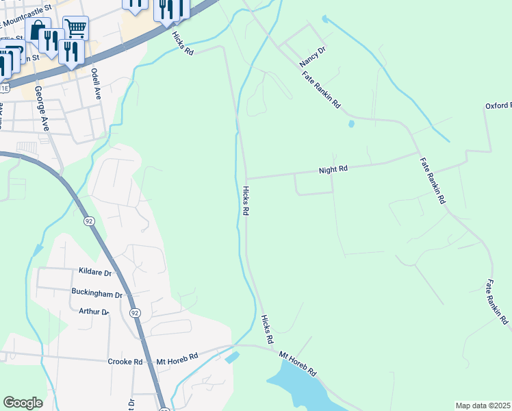 map of restaurants, bars, coffee shops, grocery stores, and more near 1240 Hicks Road in Jefferson City