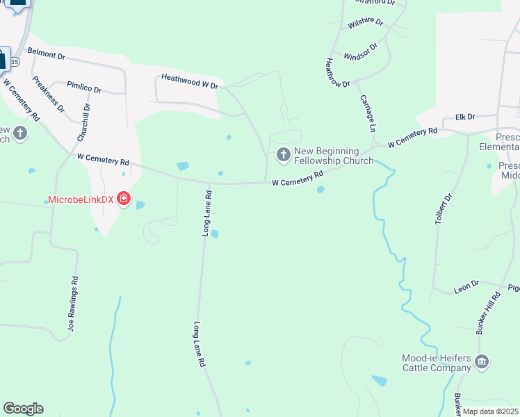 map of restaurants, bars, coffee shops, grocery stores, and more near 858 West Cemetery Road in Cookeville