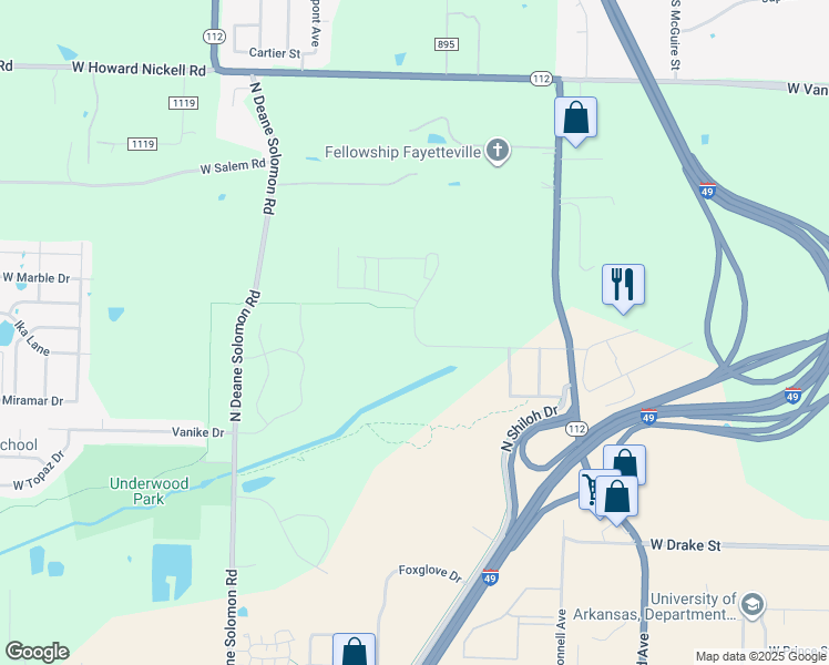 map of restaurants, bars, coffee shops, grocery stores, and more near 1699 Truckers Drive in Fayetteville