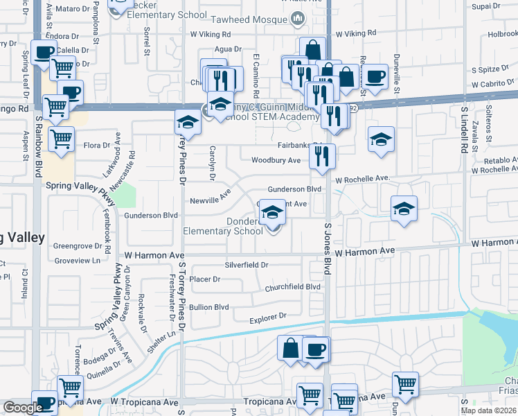 map of restaurants, bars, coffee shops, grocery stores, and more near 6251 Craigmont Avenue in Las Vegas