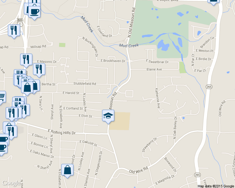 map of restaurants, bars, coffee shops, grocery stores, and more near 2045 Flint Creek Dr in Fayetteville