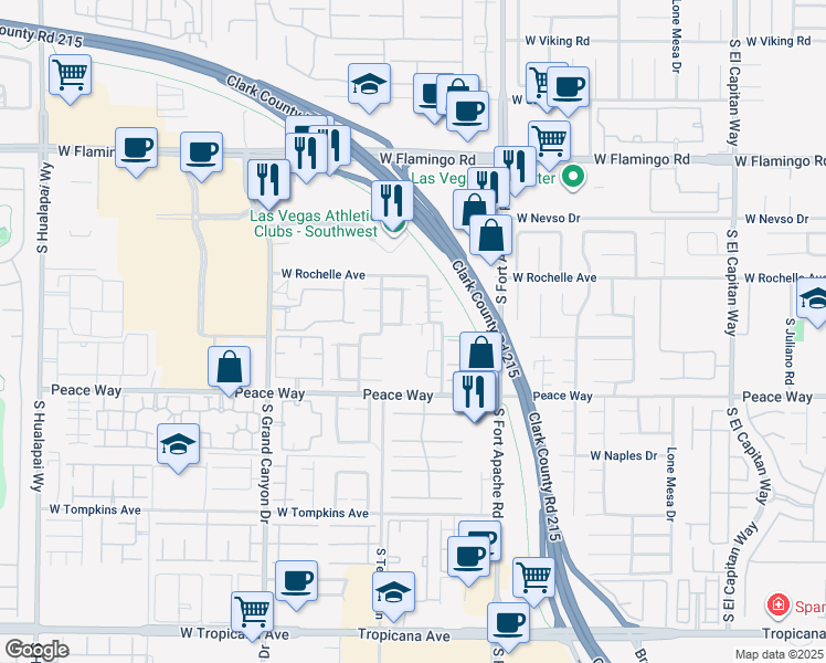 map of restaurants, bars, coffee shops, grocery stores, and more near 9553 Blyth Rock Avenue in Las Vegas