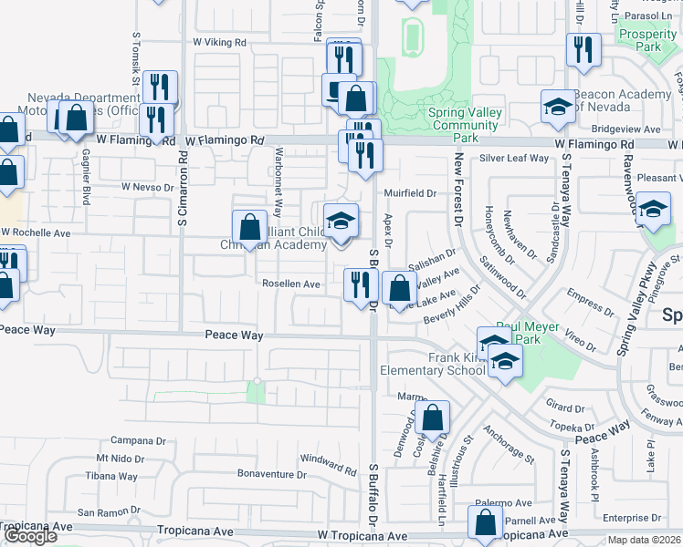 map of restaurants, bars, coffee shops, grocery stores, and more near 4391 Ruby Treasure Street in Las Vegas