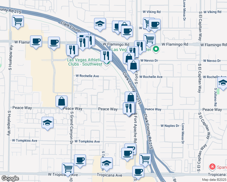 map of restaurants, bars, coffee shops, grocery stores, and more near 9553 Blyth Rock Avenue in Las Vegas