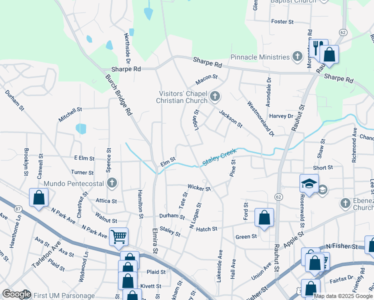 map of restaurants, bars, coffee shops, grocery stores, and more near 641 Hancock Street in Burlington