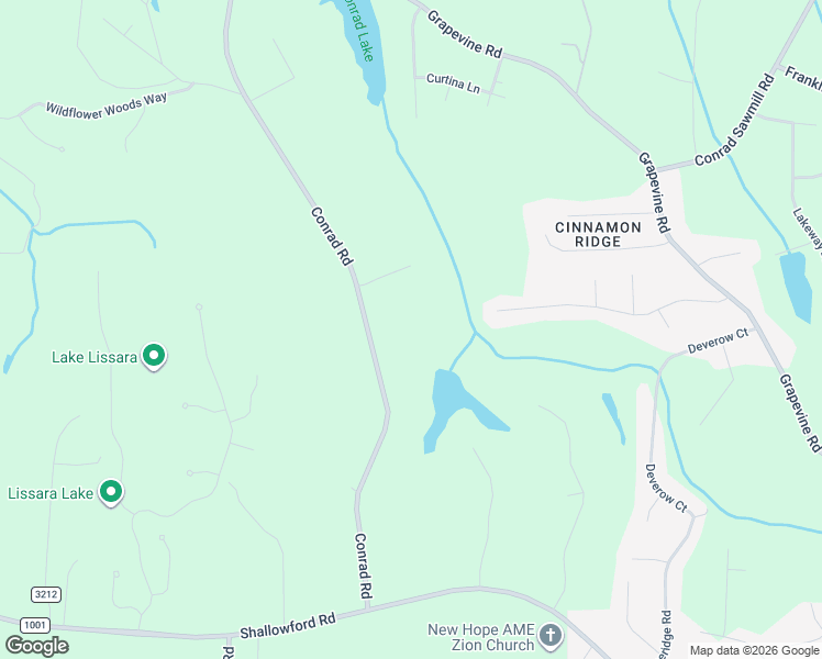 map of restaurants, bars, coffee shops, grocery stores, and more near 543 Conrad Road in Lewisville
