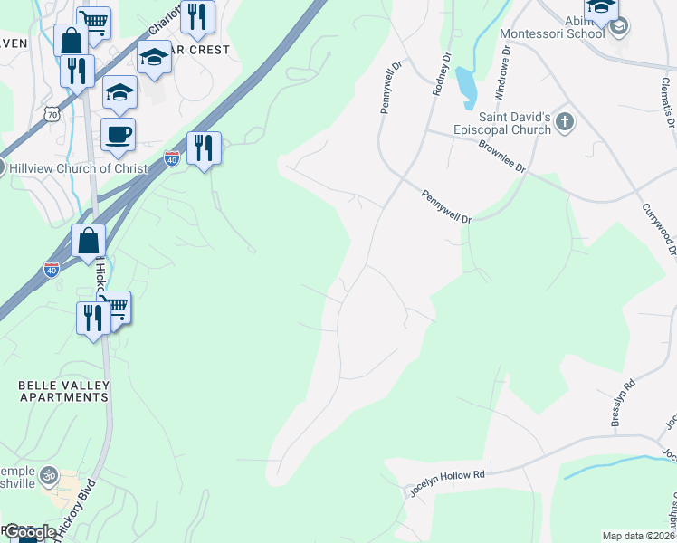 map of restaurants, bars, coffee shops, grocery stores, and more near 813 Rodney Drive in Nashville