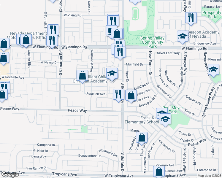map of restaurants, bars, coffee shops, grocery stores, and more near 4391 Ruby Treasure Street in Las Vegas
