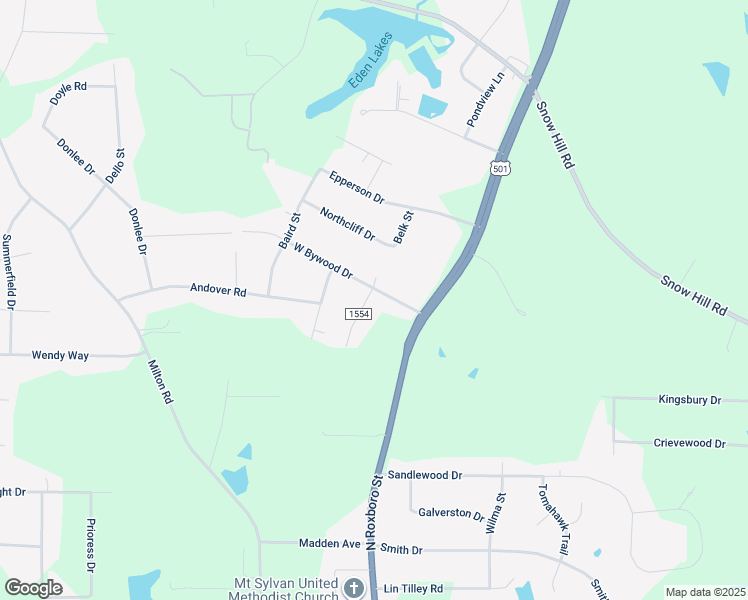 map of restaurants, bars, coffee shops, grocery stores, and more near 123 West Bywood Drive in Durham