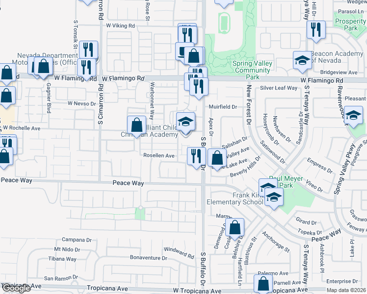 map of restaurants, bars, coffee shops, grocery stores, and more near 4391 Ruby Treasure Street in Las Vegas