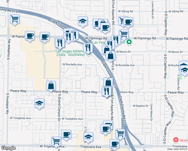 map of restaurants, bars, coffee shops, grocery stores, and more near 9553 Blyth Rock Avenue in Las Vegas