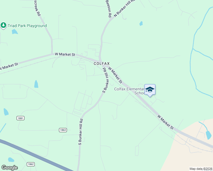 map of restaurants, bars, coffee shops, grocery stores, and more near State Road 2007 in Guilford County