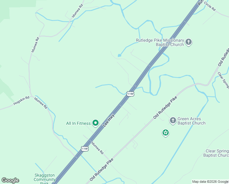 map of restaurants, bars, coffee shops, grocery stores, and more near 10109 Tennessee 1 in Knox County