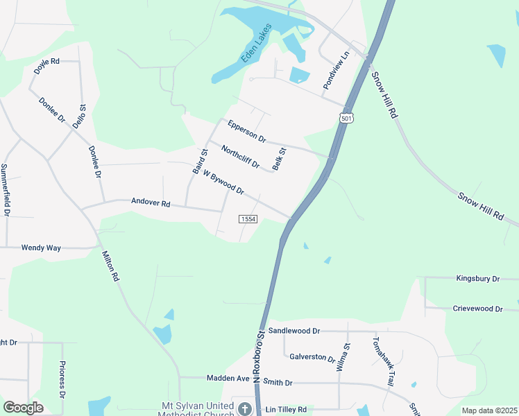 map of restaurants, bars, coffee shops, grocery stores, and more near 123 West Bywood Drive in Durham