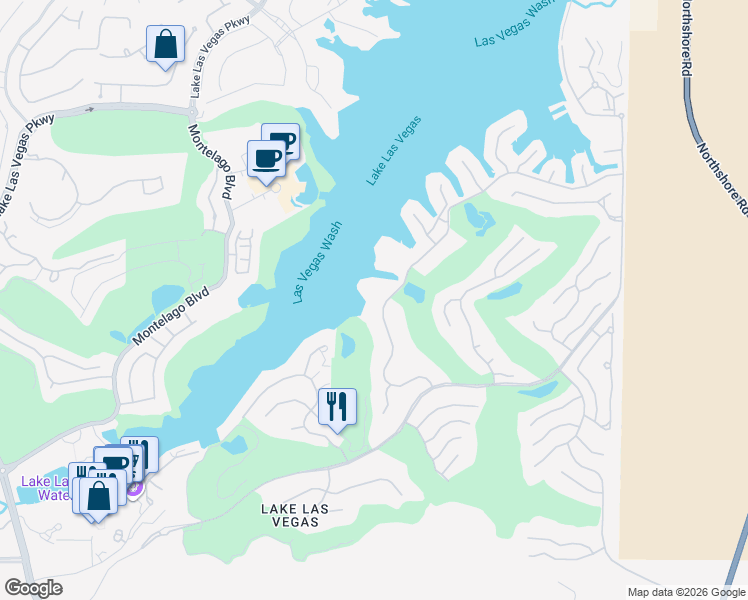 map of restaurants, bars, coffee shops, grocery stores, and more near 27 Rue Mediterra Drive in Henderson