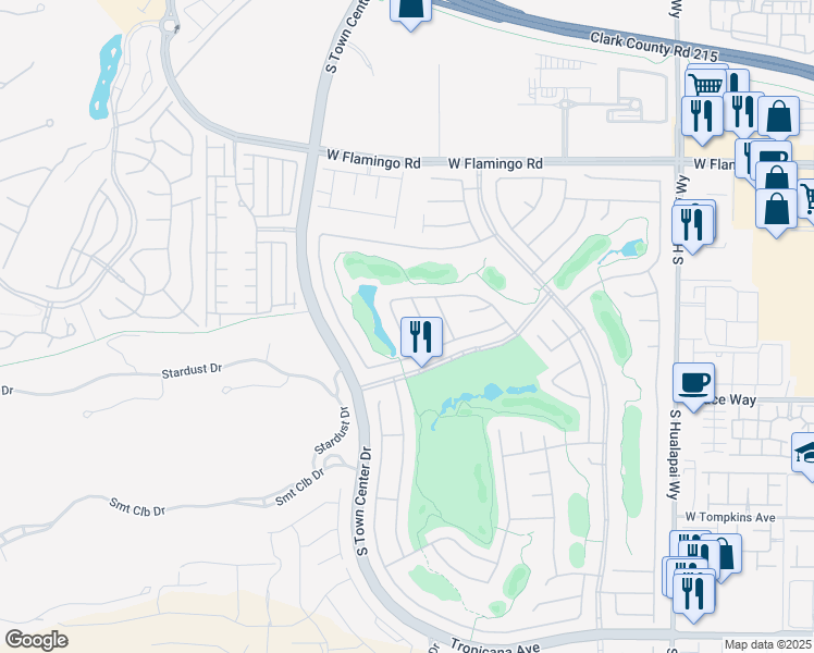 map of restaurants, bars, coffee shops, grocery stores, and more near 4415 San Casina Street in Las Vegas