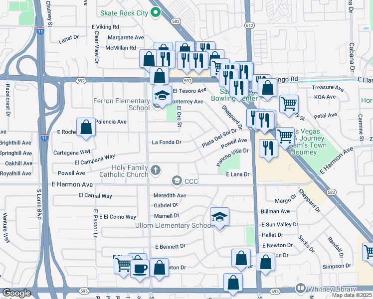 map of restaurants, bars, coffee shops, grocery stores, and more near 4776 Plata Del Sol Drive in Las Vegas