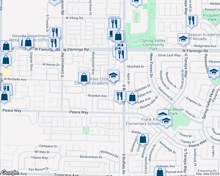 map of restaurants, bars, coffee shops, grocery stores, and more near 4391 Ruby Treasure Street in Las Vegas