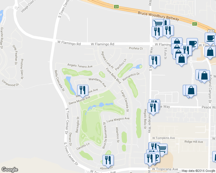 map of restaurants, bars, coffee shops, grocery stores, and more near 10475 Siena Monte Avenue in Las Vegas