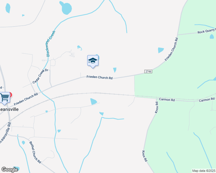 map of restaurants, bars, coffee shops, grocery stores, and more near 5648 Frieden Church Road in McLeansville