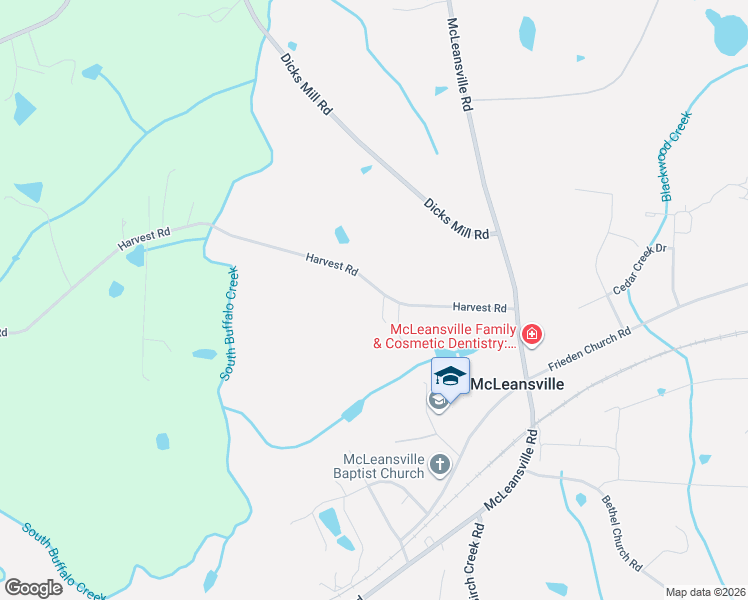 map of restaurants, bars, coffee shops, grocery stores, and more near 5059 Harvest Road in McLeansville