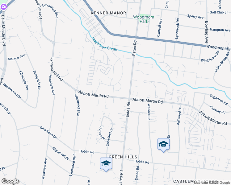 map of restaurants, bars, coffee shops, grocery stores, and more near 3800 Auburn Lane in Nashville