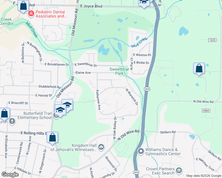 map of restaurants, bars, coffee shops, grocery stores, and more near 2533 East Sharon Street in Fayetteville