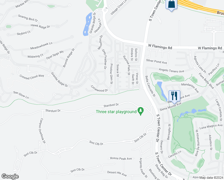 map of restaurants, bars, coffee shops, grocery stores, and more near 6 Garden Shadow Lane in Las Vegas