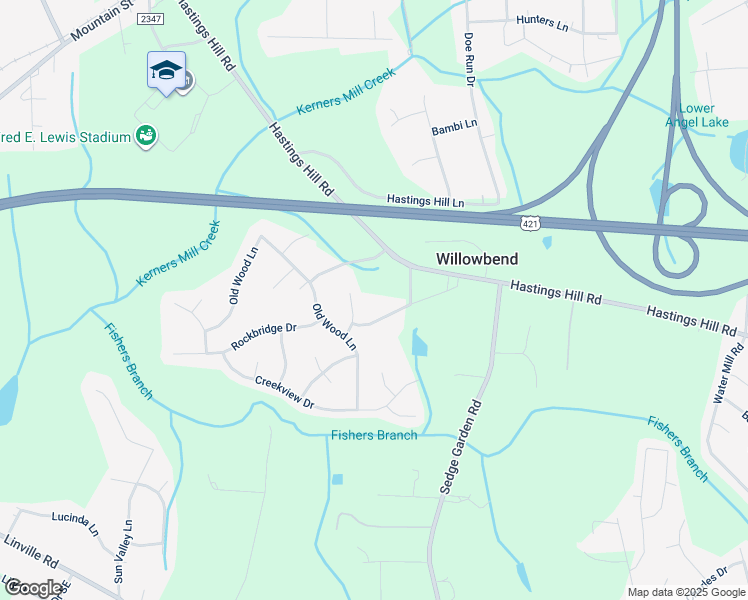 map of restaurants, bars, coffee shops, grocery stores, and more near Ben Smith Road in Kernersville