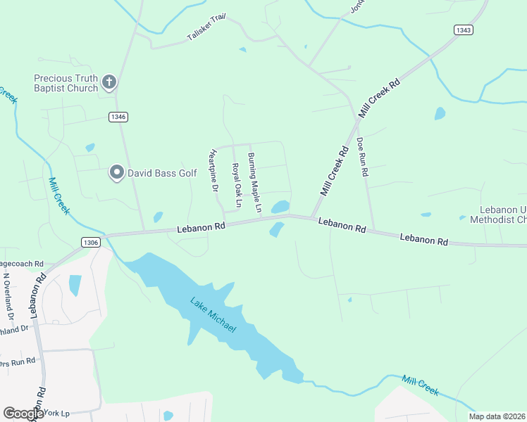 map of restaurants, bars, coffee shops, grocery stores, and more near 907 Burning Maple Lane in Mebane