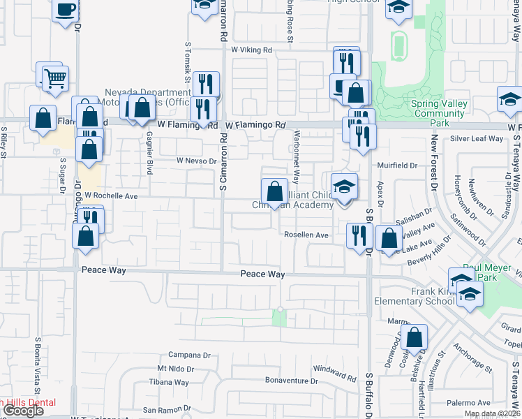 map of restaurants, bars, coffee shops, grocery stores, and more near 8098 Sundown Vista Avenue in Las Vegas