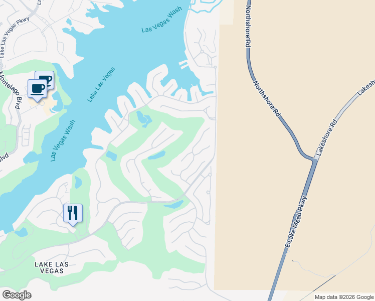 map of restaurants, bars, coffee shops, grocery stores, and more near 12 Via Modena Court in Henderson